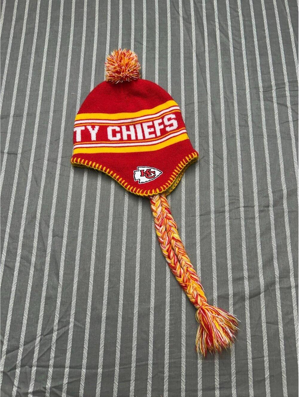 Kansas City Chiefs Youth NFL Team apparel Jacquard Tassel Knit Hat with Pom